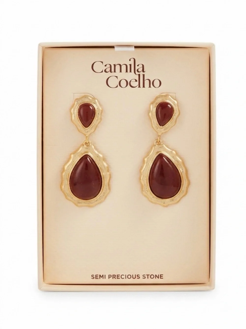 NWT ⚜️🤎⚜️ CAMILA COELHO Semi Precious Stone Drop Earrings